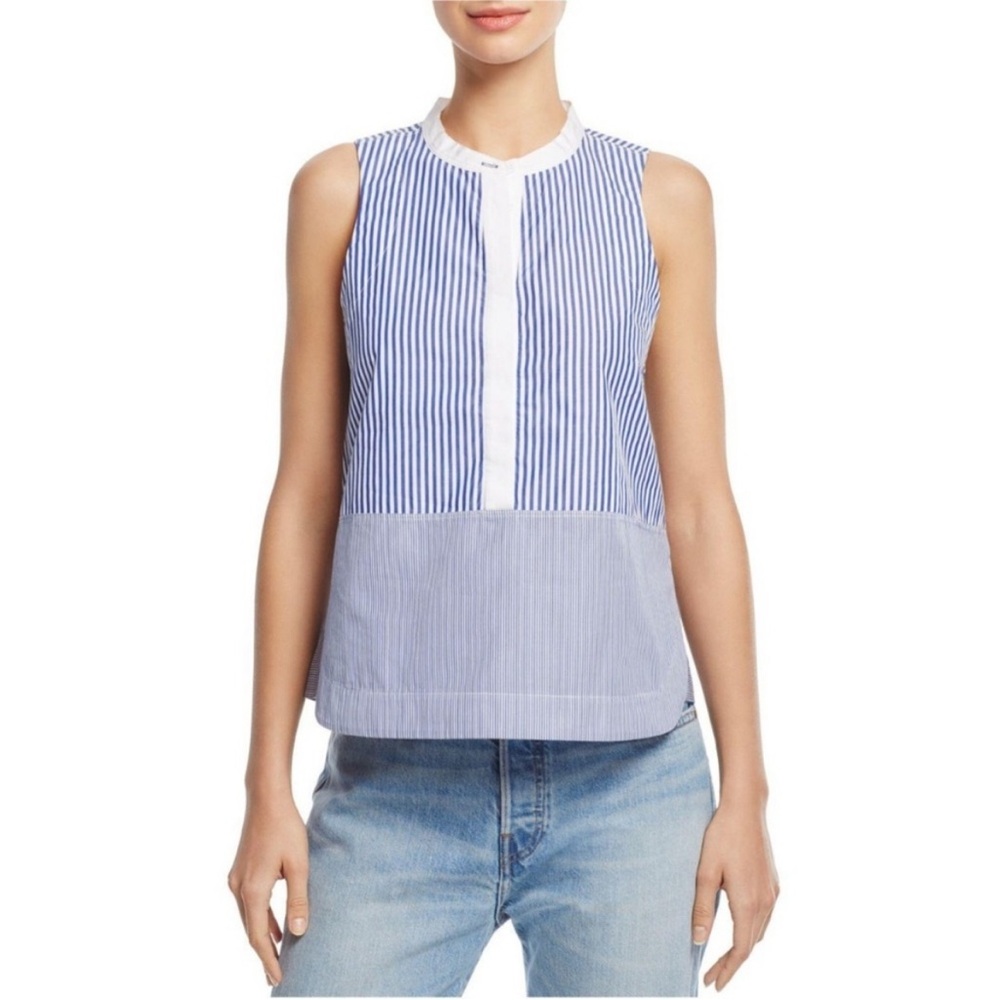 Blue Striped Sleeveless Top NWOT